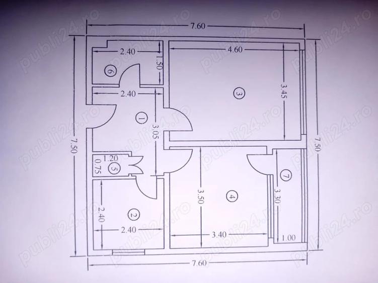 Apartament cu 2 camere decomandat în Central