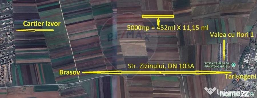 Teren de 5000 mp, în Tărlungeni