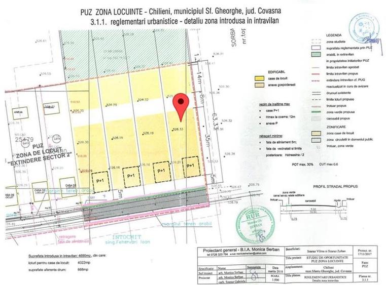 Teren Construcții intravilan de 2498 mp, în Chilieni