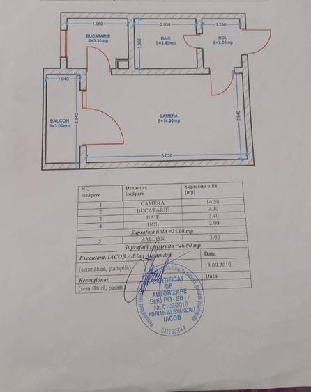 Garsonieră decomandată în Central