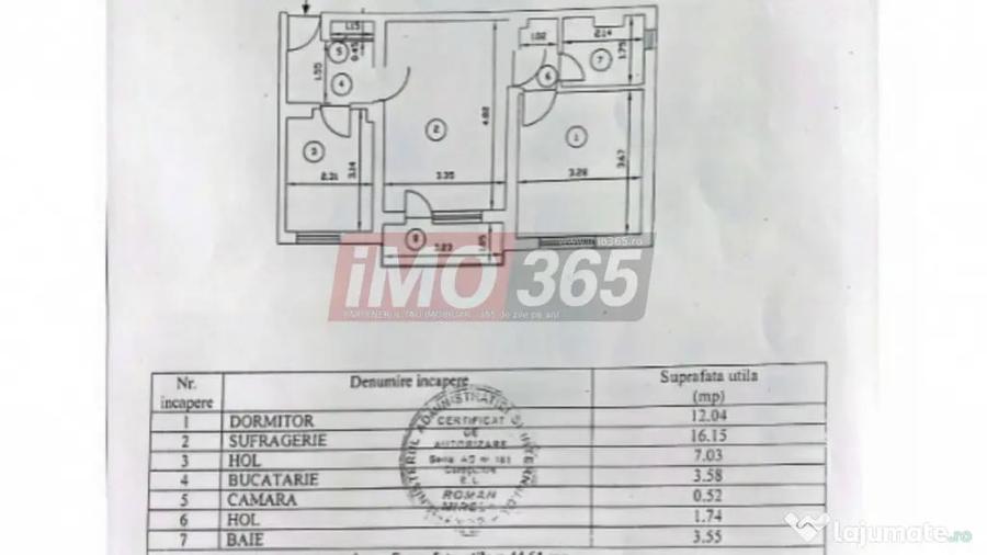 Apartament cu 2 camere semidecomandat în Craiovei