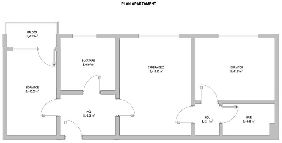 Apartament cu 3 camere semidecomandat, mobilat în Central