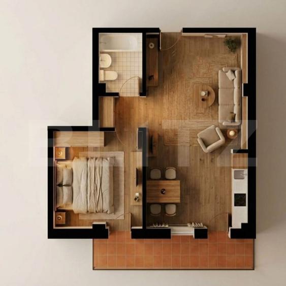 Apartament cu 2 camere decomandat în Burdujeni