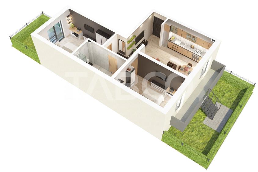 Apartament cu gradina si 3 camere decomandate de vanzare Doamna Stanca - 7