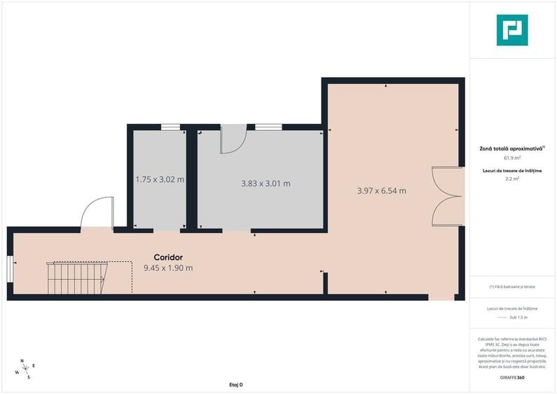 Casă cu 3 camere în Central