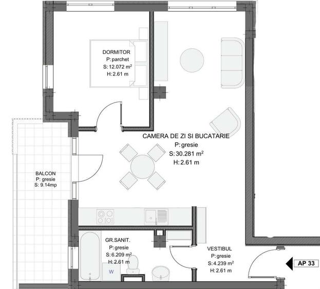 Apartament cu 2 camere în Central