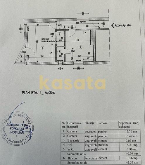 Apartament cu 2 camere decomandat, mobilat în Lipscani