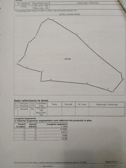 Teren de 765 mp, în Pârâul Pântei