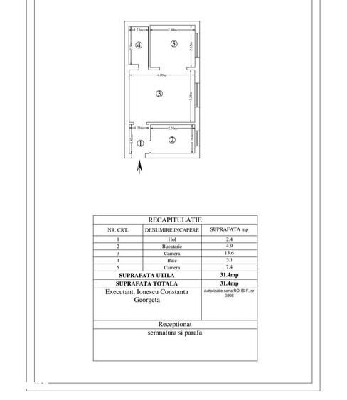 Apartament cu 2 camere în Copou