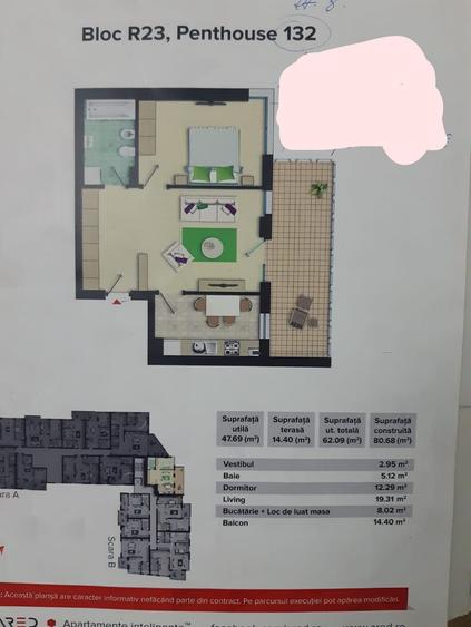 Apartament cu 2 camere semidecomandat în Central