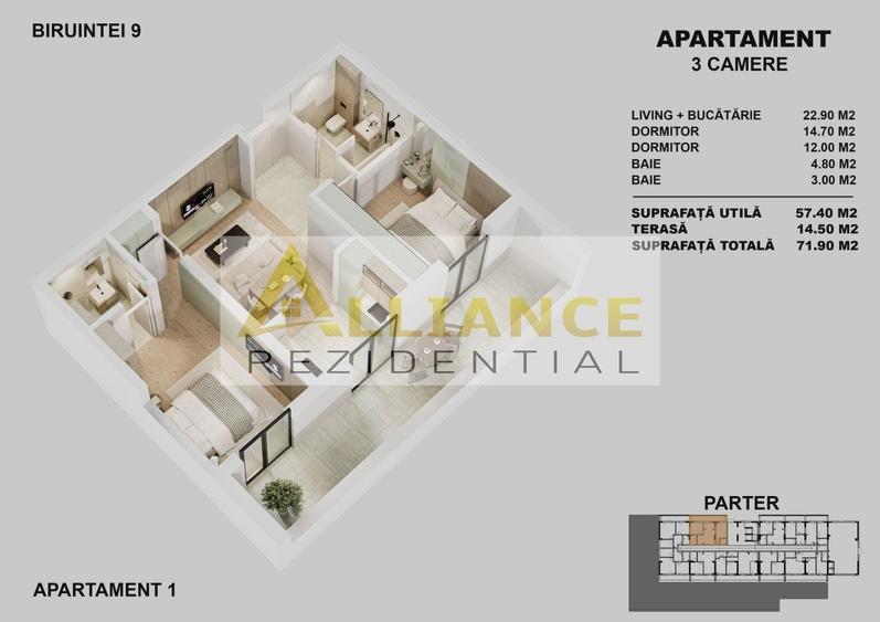 APARTAMENTE NOI CU CURTE PROPRIE | STR. BIRUINTEI I METROU - 5