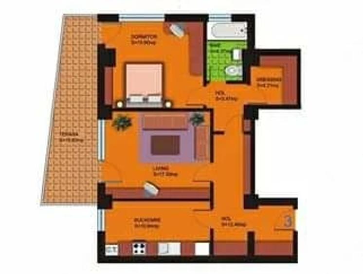 Apartament cu 2 camere decomandat în Central