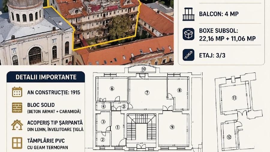 Apartament cu 3 camere decomandat în Ultracentral