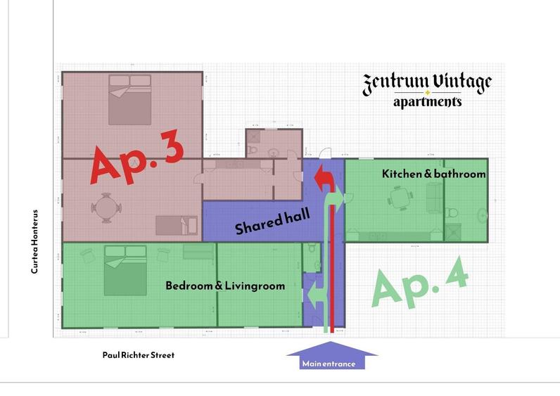 Apartament cu 4 camere în Centrul Istoric