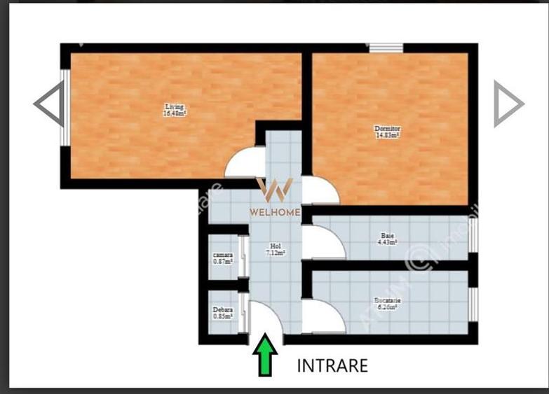 Apartament cu 2 camere decomandat în Terezian