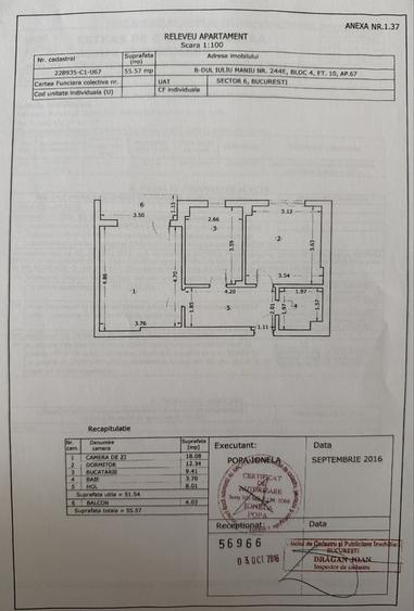 Apartament cu 2 camere decomandat în Roșu