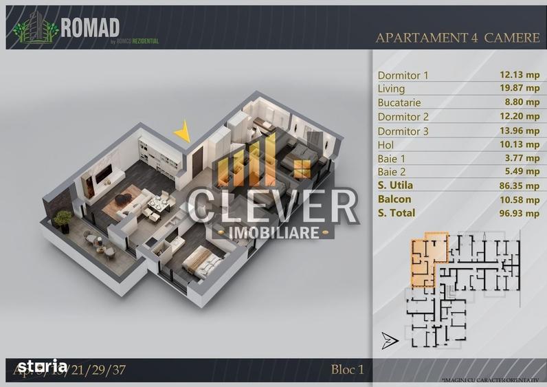 Apartament cu 4 camere în Theodor Pallady