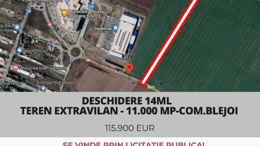 Teren agricol extravilan de 11000 mp, în Blejoi