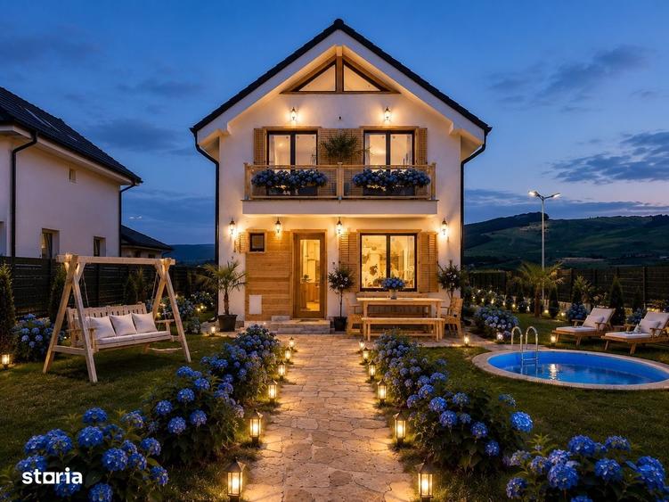Case noi la cheie sau la rosu,teren 700 mp,perfect dret in Sangeorgiu - 5