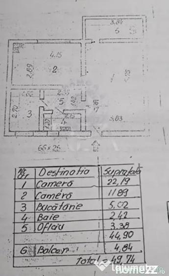 Apartament cu 2 camere semidecomandat în Sala Palatului