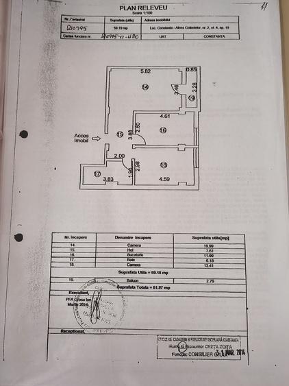Apartament cu 2 camere decomandat în Central