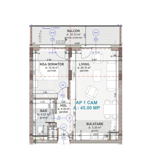 Apartament 2 camere, 45 mp, terasa 10 mp, zona Eroilor - 9