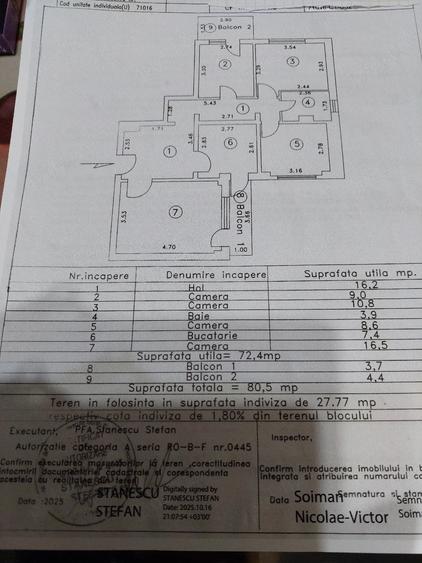 Apartament cu 4 camere decomandat în Central