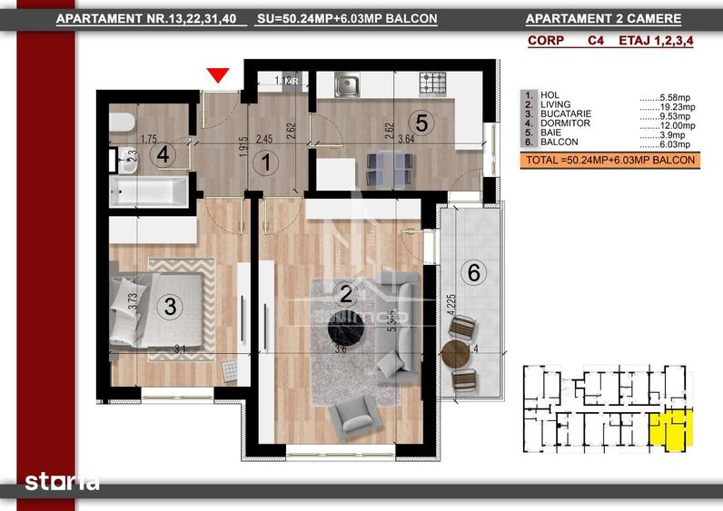 Apartament cu 2 camere decomandat în Central — fotografia 1