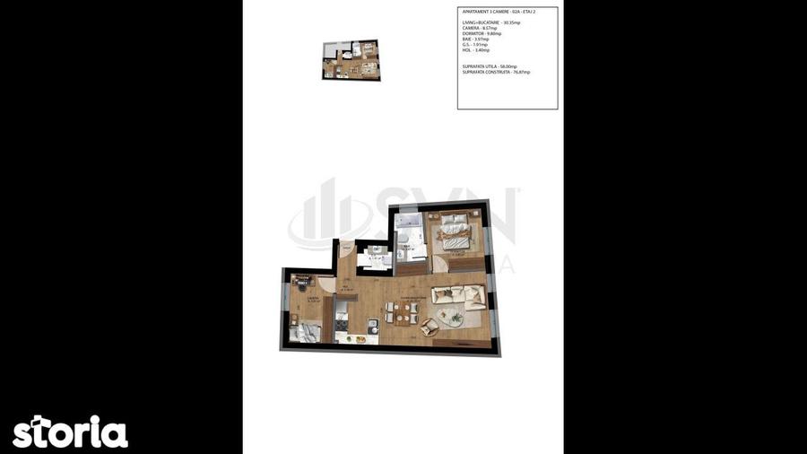 Apartament cu 3 camere în Victoriei