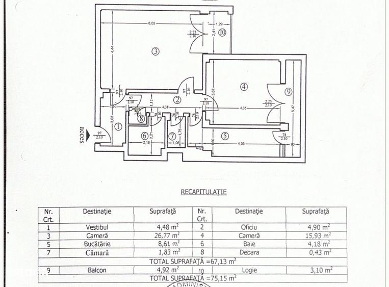Apartament cu 2 camere decomandat în Polonă