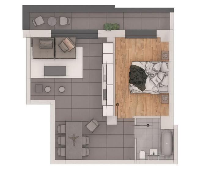 Apartament 2 camere, 49,34mp, ansamblu NZEB, zona Terra - 3