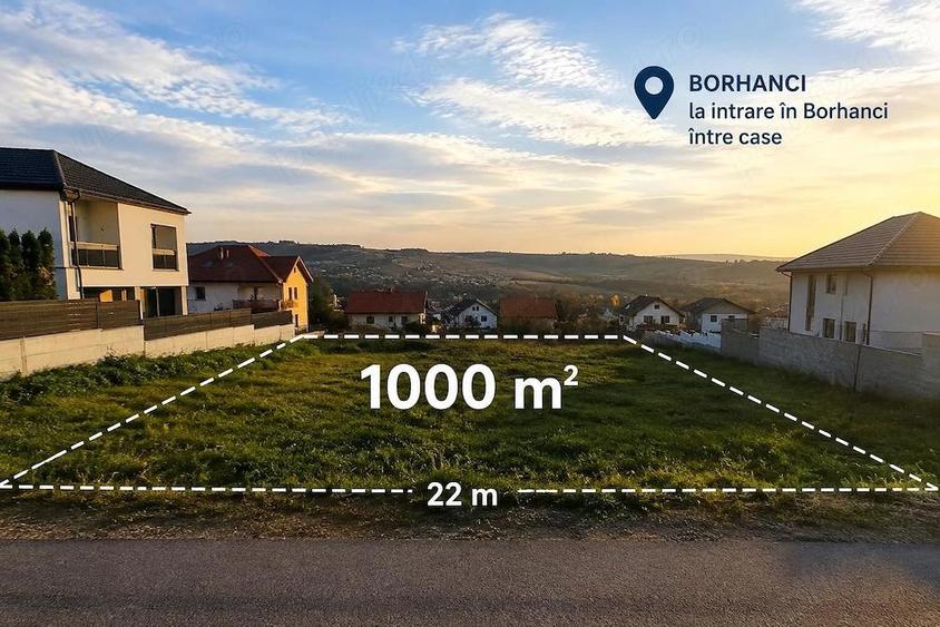 Teren de 1000 mp, în Borhanci