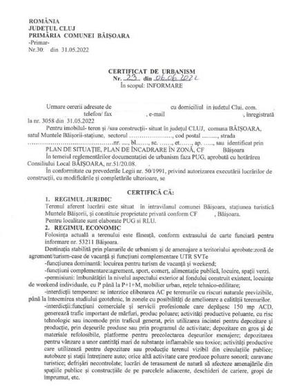 Teren de 1000 mp, în Băișoara