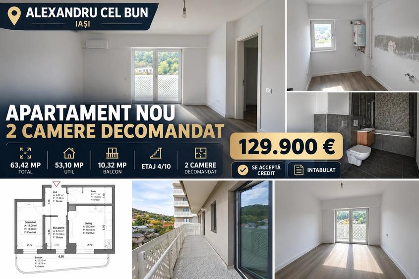 Apartament cu 2 camere decomandat în Alexandru cel Bun
