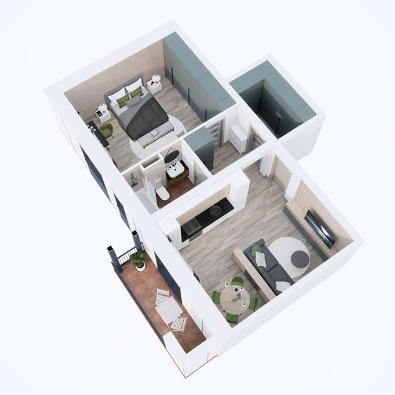 Apartament cu 2 camere decomandat în Aronești