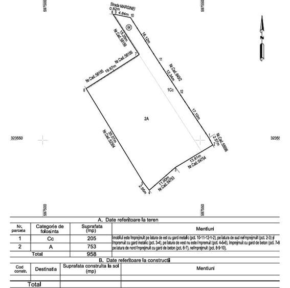 Teren Construcții intravilan de 958 mp, în Nicolae Grigorescu