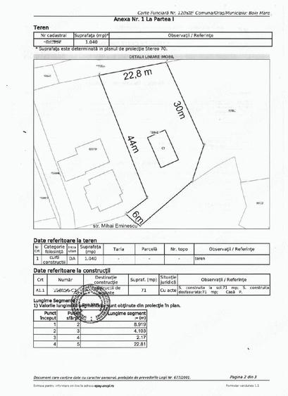 Teren de 1040 mp, în Exterior Vest