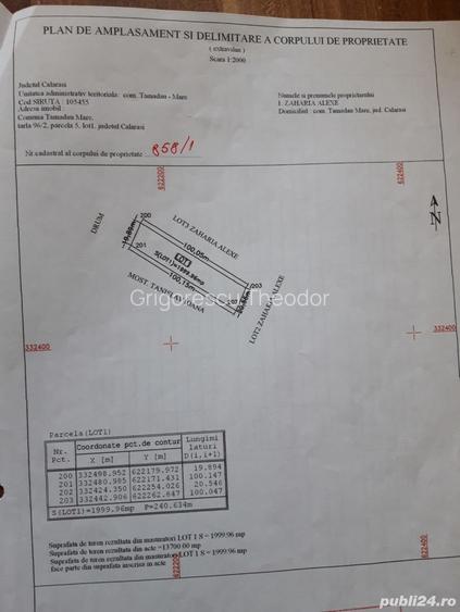 Vand teren 2000 mp Darvari Calarasi