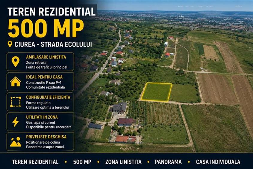 Teren Construcții intravilan de 481 mp, în Lunca Cetățuii