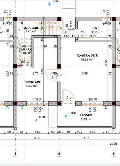 Casă cu 3 camere în Malu Mare