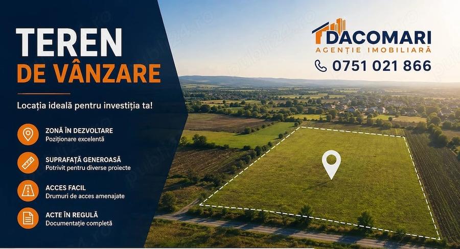 Teren de 1000 mp, în Central