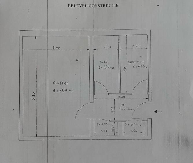 Garsonieră decomandată în Alexandru cel Bun
