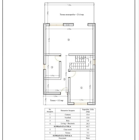 Casă cu 4 camere cu Teren 430 Mp în Miroslava