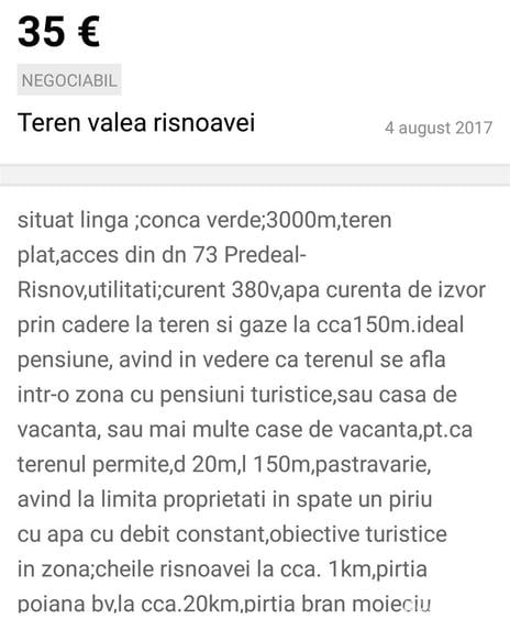 Teren de 3000 mp, în Central