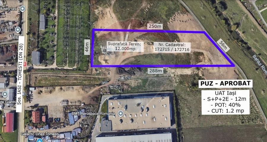 Teren Construcții intravilan de 12000 mp, în Zona industrială