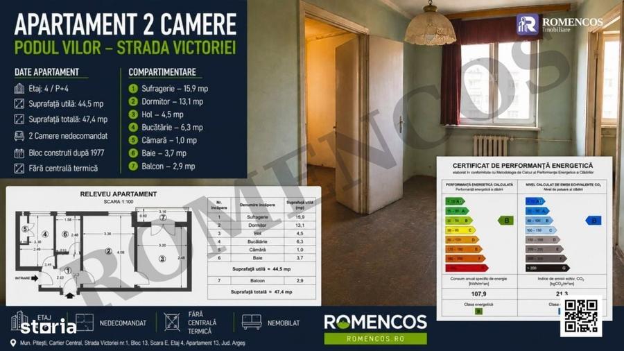 Apartament cu 2 camere în Ultracentral