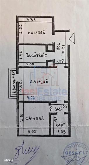 Apartament cu 3 camere semidecomandat, mobilat în Dacia