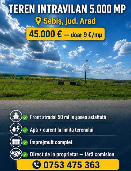 Teren de 5000 mp, în Central