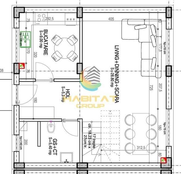 Casă individuală cu 5 camere cu Canalizare în Nord-Est