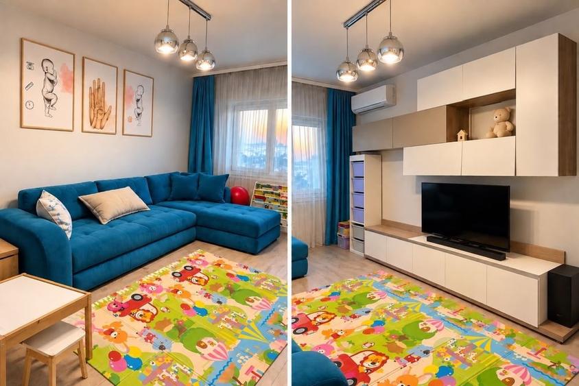 Apartament cu 2 camere decomandat, mobilat în Carrefour